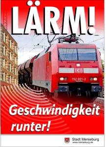 Plakat Lärmchutz Geschwindigkeit runter