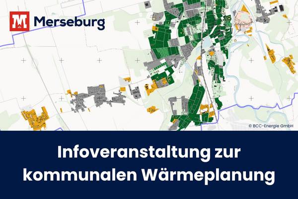 Titelbild mit Titel des Artikels vor einer Übersichtskarte der Wärmeplanung